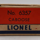 Lionel 6357 Vintage O Lionel Lines SP Style Lighted Caboose EX/Box
