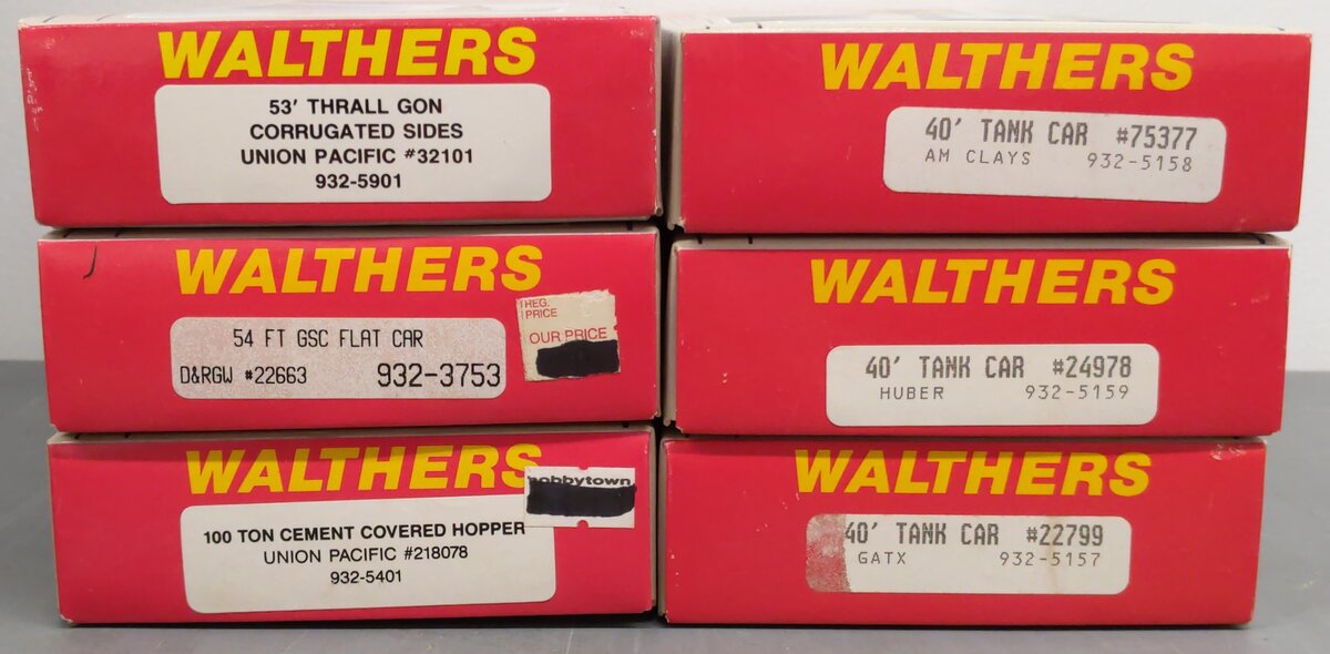 Walthers HO Scale Assorted Freight Car Kits [6] LN/Box