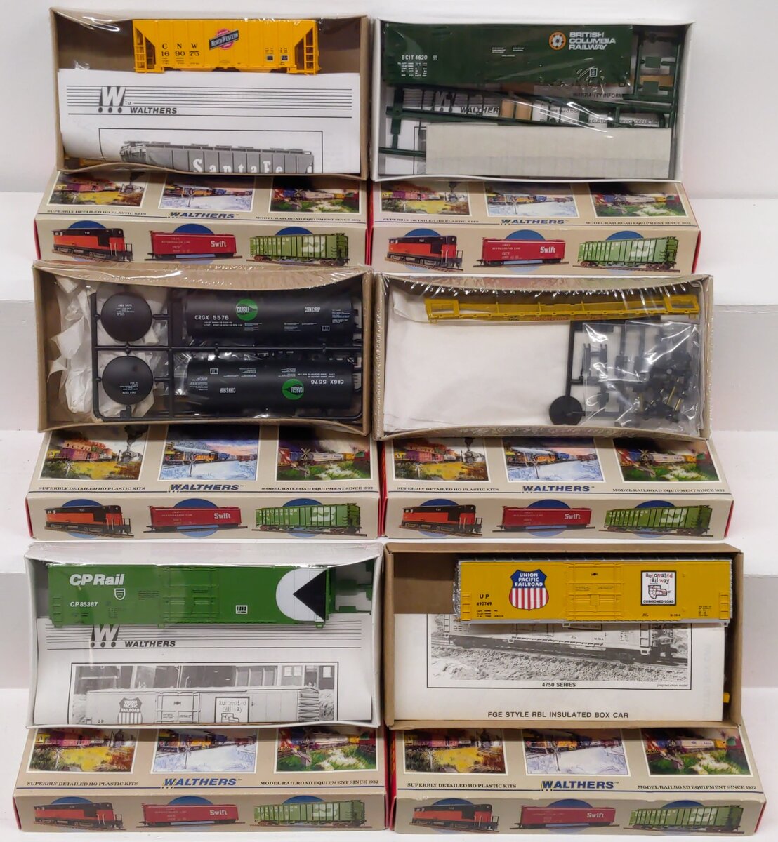Walthers HO Scale Assorted Freight Car Kits [6] LN/Box
