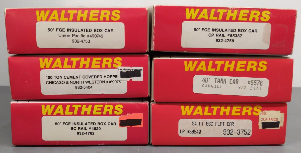 Walthers HO Scale Assorted Freight Car Kits [6] LN/Box
