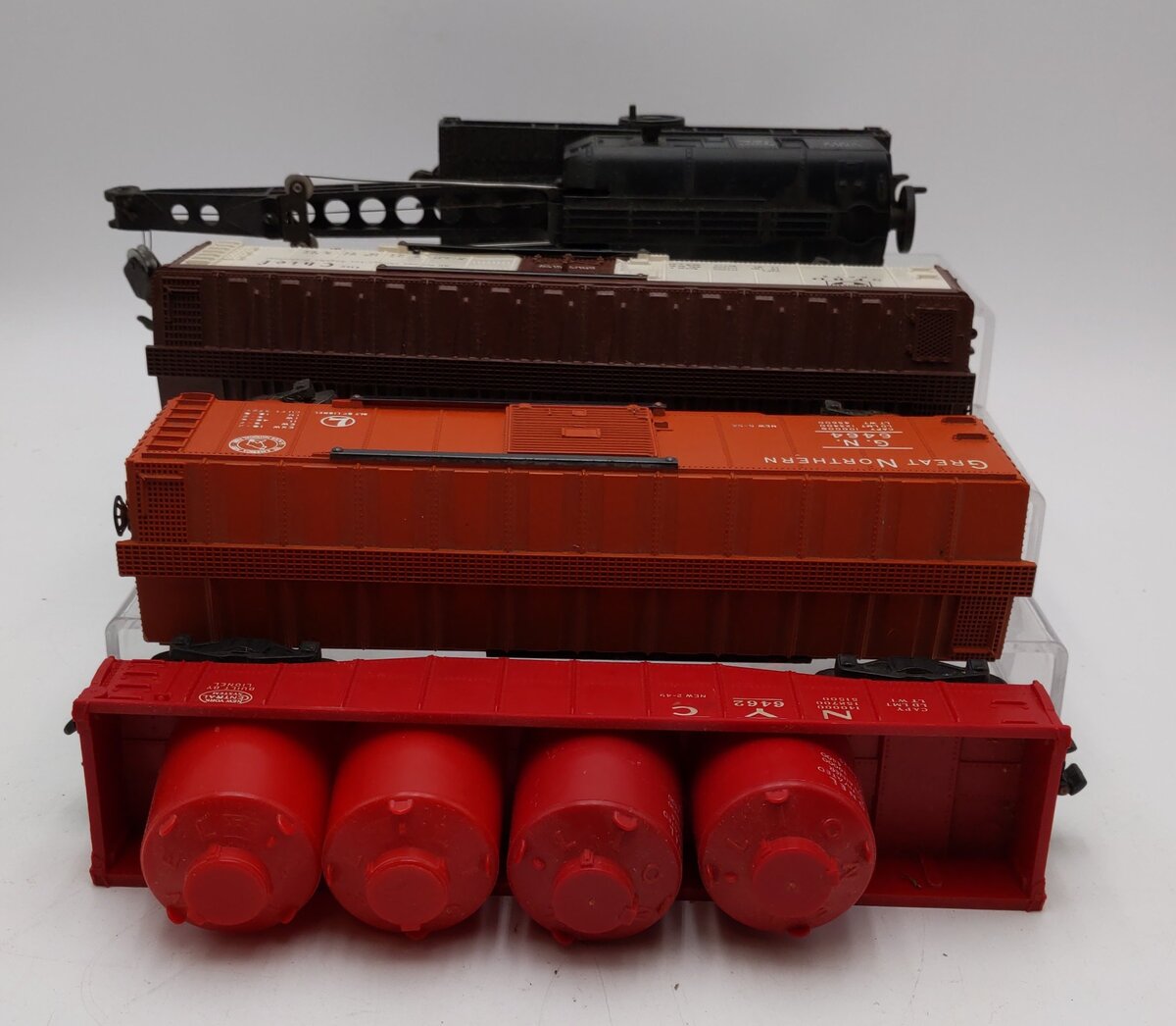 Lionel O Gauge Assorted Freight Cars- 6460, 6464, 6562-1, 6672 [4] VG/Box