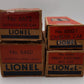 Lionel O Gauge Assorted Freight Cars- 6460, 6464, 6562-1, 6672 [4] VG/Box