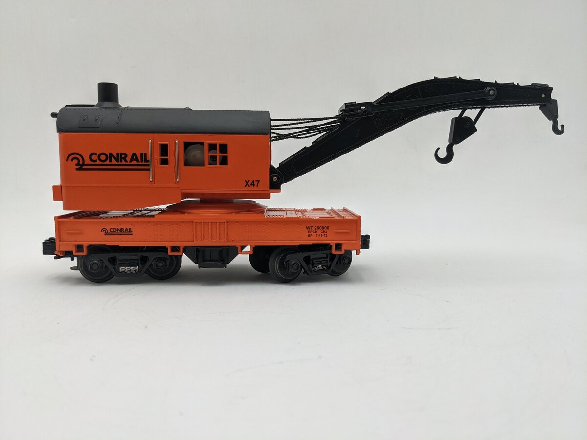 MTH 30-7917 O Gauge Conrail Crane Car #X47 EX