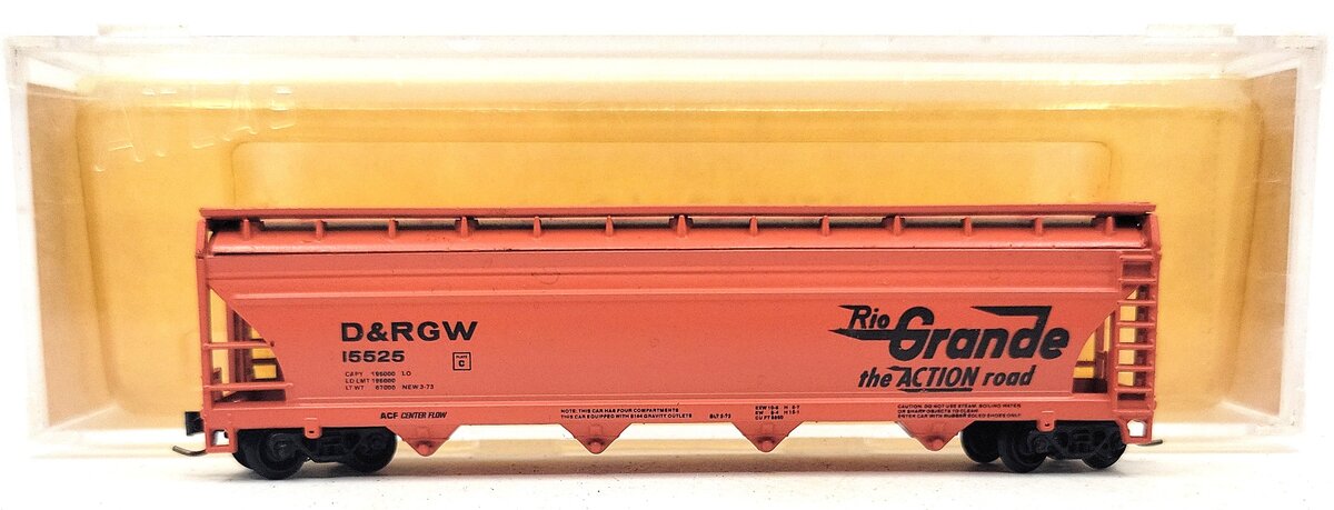 Atlas 3704 N Scale Denver & Rio Grande Western Centerflow Hopper #15525 LN/Box