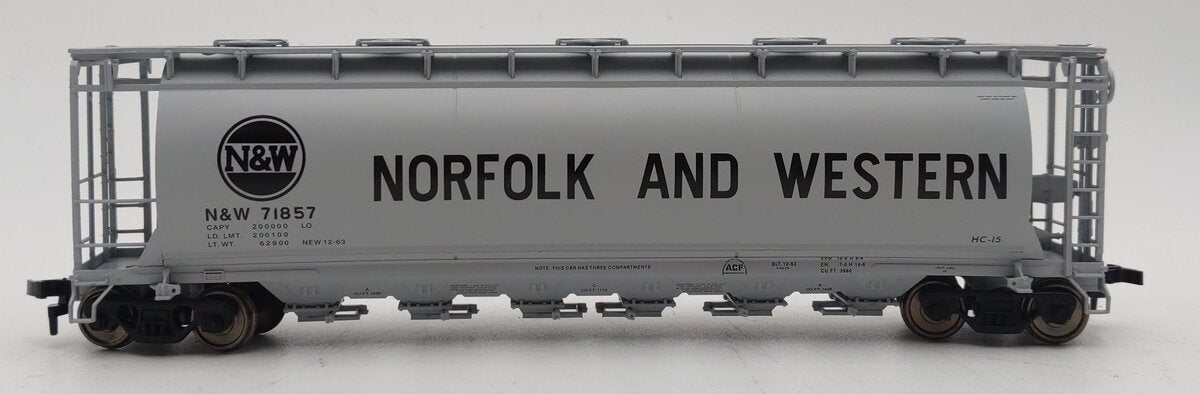 Atlas 1958-1 HO Scale Norfolk & Western ACF 6 Bay Cylindrical Hopper #71857 EX/Box