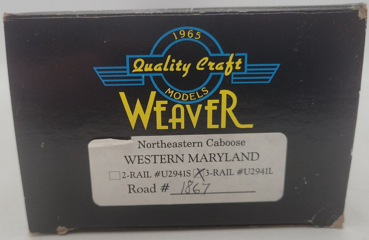 Weaver U2941L O Gauge Western Maryland 2-Rail Caboose #1867 EX/Box
