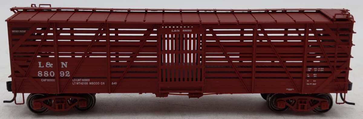 Proto 2000 88092 HO Scale L&N Mather 40' Single Deck Stock Car EX/Box
