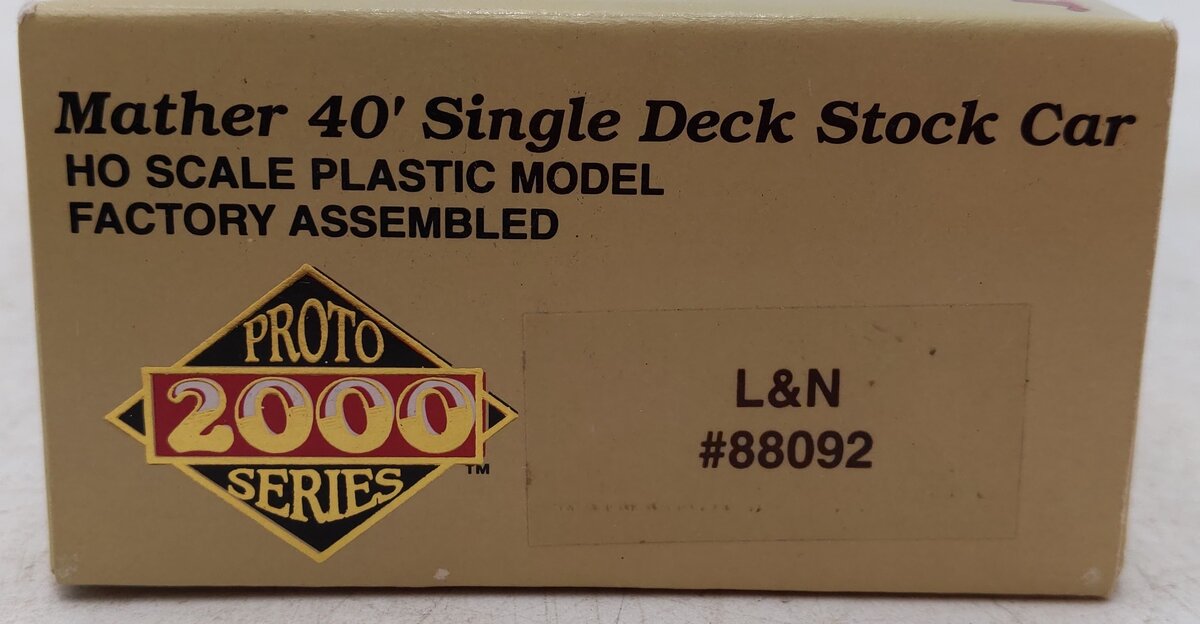 Proto 2000 88092 HO Scale L&N Mather 40' Single Deck Stock Car EX/Box