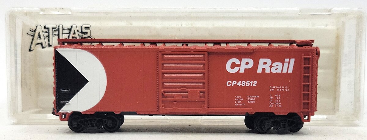 Atlas 3436 N Scale CP Rail 40' Box Car #48512 LN/Box