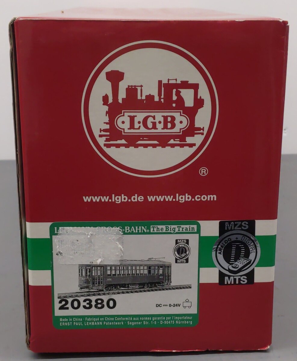 LGB 20380 G Scale Powered Streetcar with MTS EX/Box