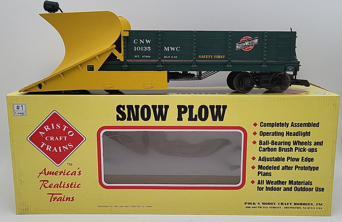 Aristo-Craft ART-46703 G Scale Chicago & Northwestern Snow Plow #10135 VG/Box
