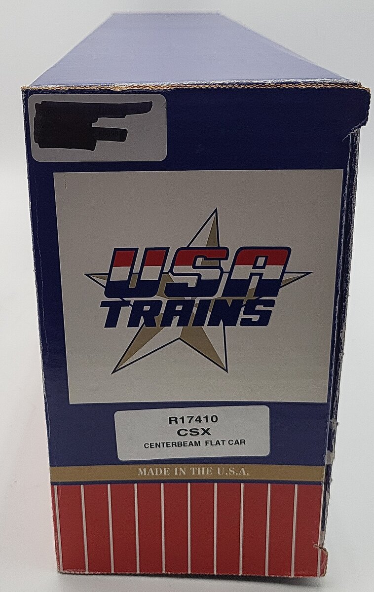 USA Trains R17410 G Scale CSX Centerbeam Flatcar Blue VG/Box