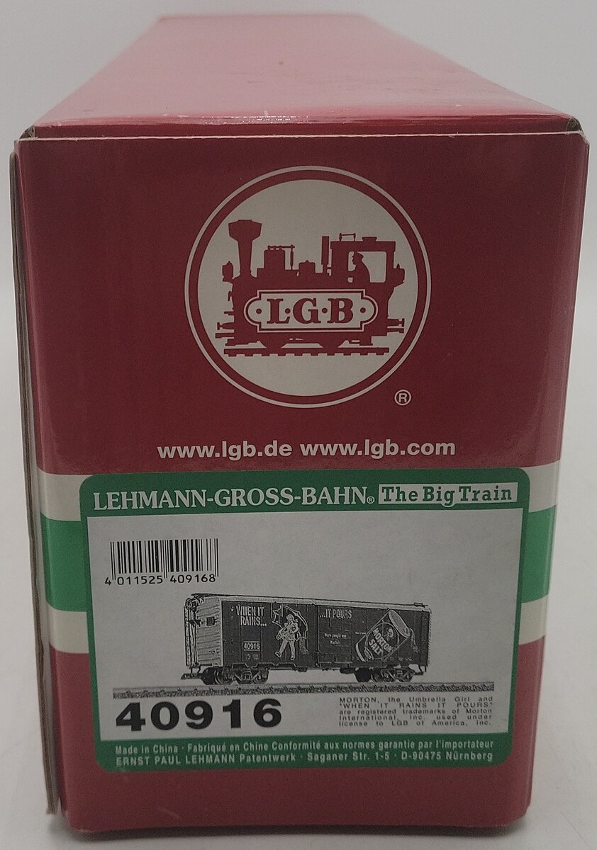 LGB 40916 G Scale Morton Salt Boxcar VG/Box