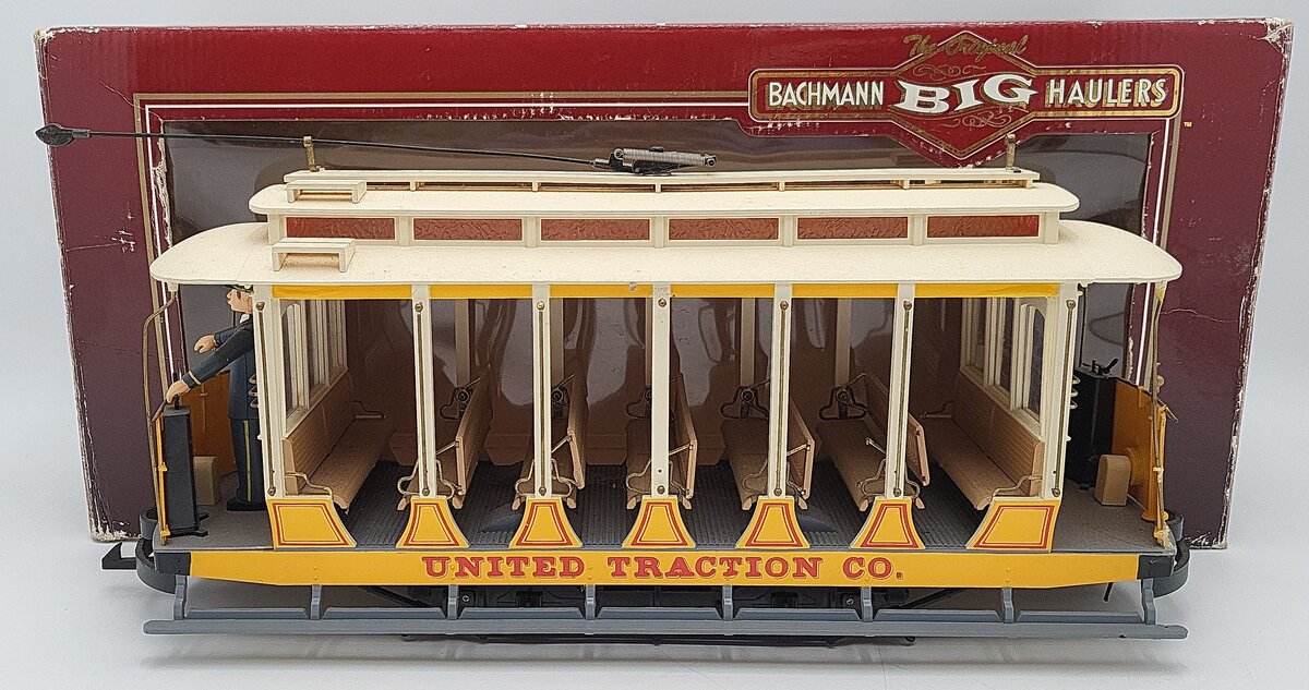 Bachmann 93938 G Scale United Traction Co Motorized Open Street Car VG/Box