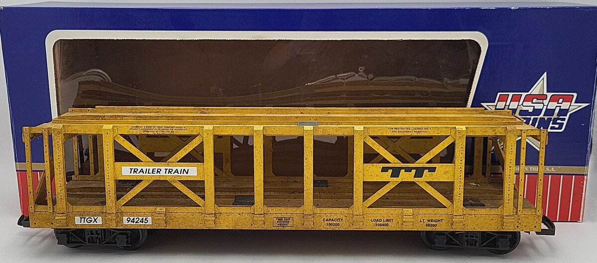 USA Trains R17212 G Trailer Train Two-Tier Auto Carrier Flat Cars VG/Box