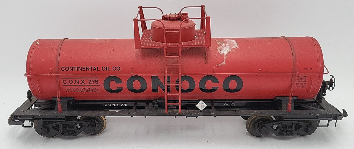 USA Trains R15115 G Scale Conoco 10,000 Gallon Tank Car w/ Metal Wheels VG/Box