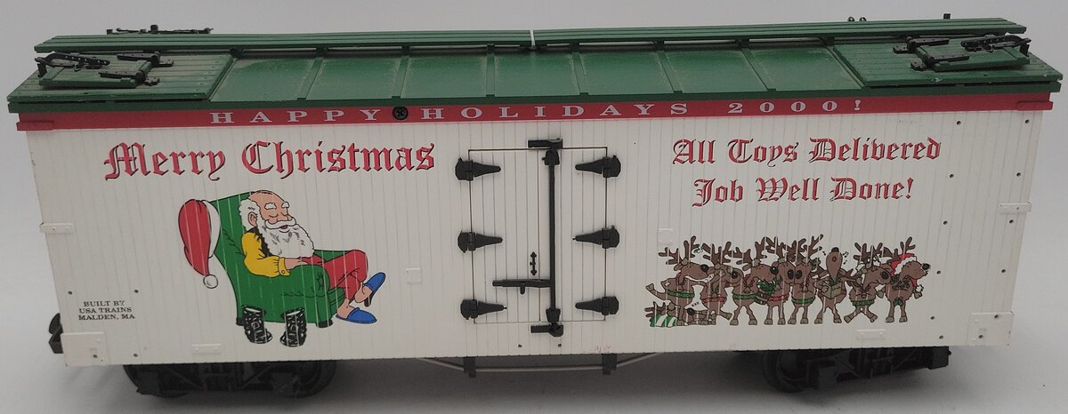 USA Trains R13018 G Scale Christmas Boxcar #2000 VG/Box