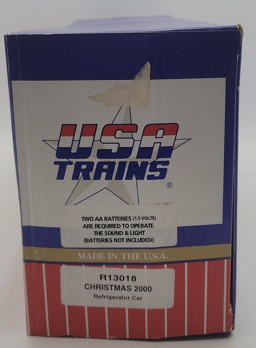 USA Trains R13018 G Scale Christmas Boxcar #2000 VG/Box