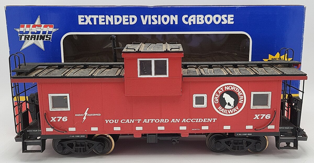 USA Trains R12110 G Red/Silver Great Northern Extended Vision Caboose VG/Box