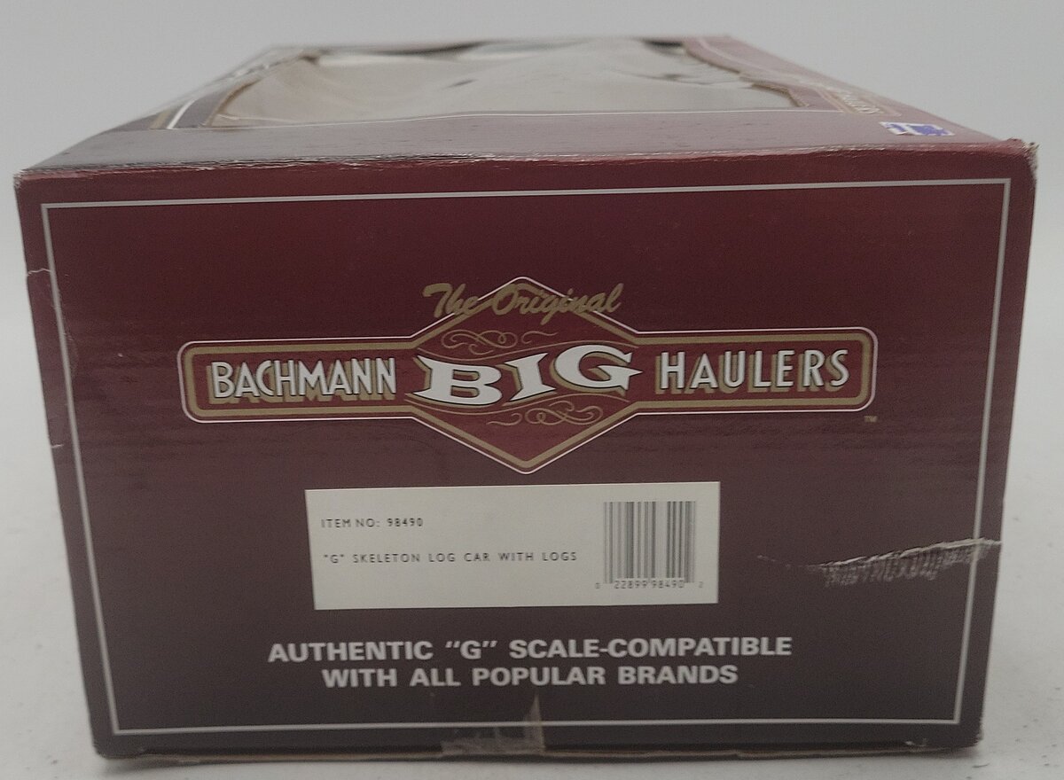 Bachmann 98490 G Scale Skeleton Log Car with Log Load (Metal Wheels) VG/Box
