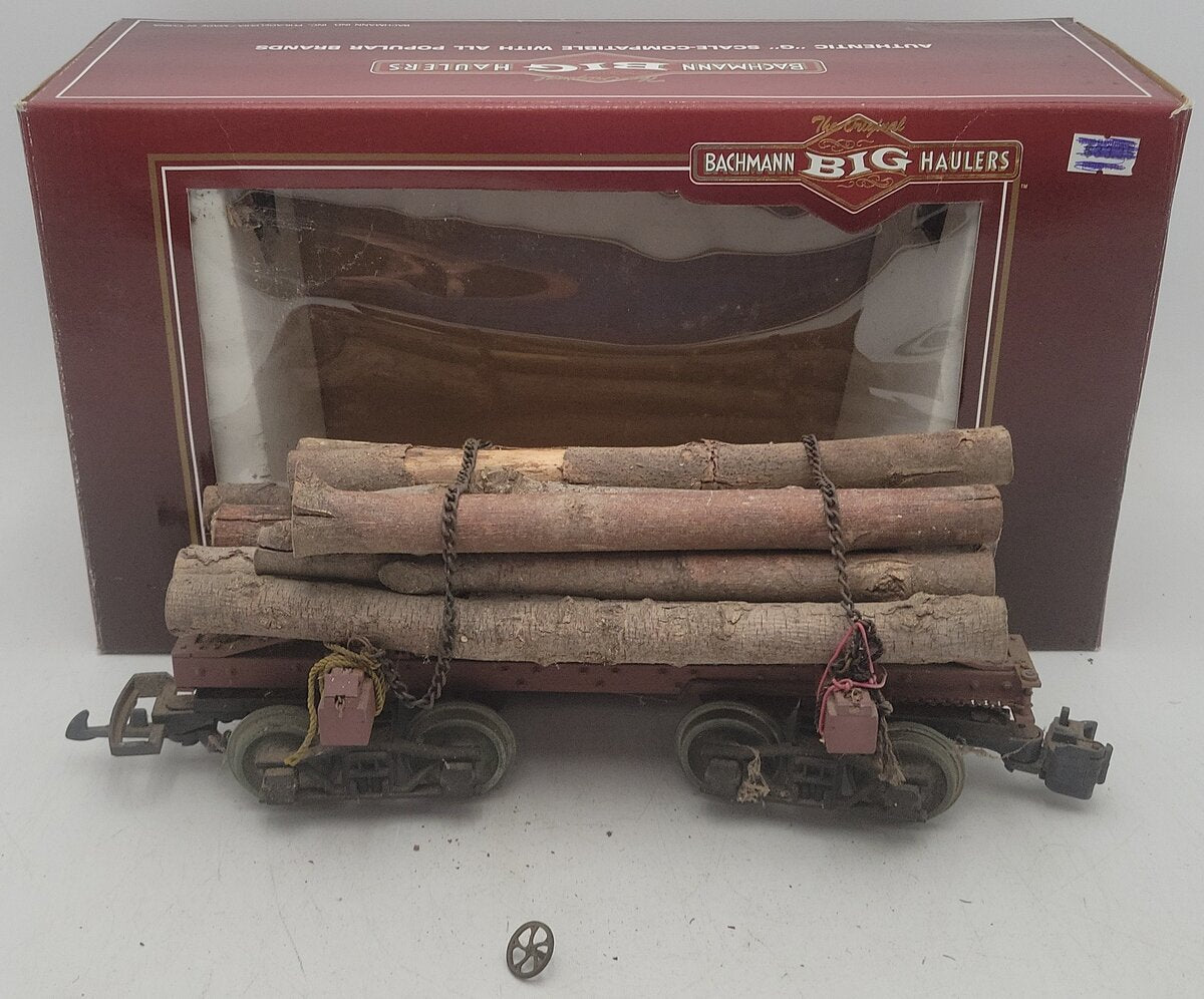 Bachmann 98490 G Scale Skeleton Log Car with Log Load (Metal Wheels) VG/Box