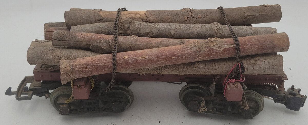 Bachmann 98490 G Scale Skeleton Log Car with Log Load (Metal Wheels) VG/Box