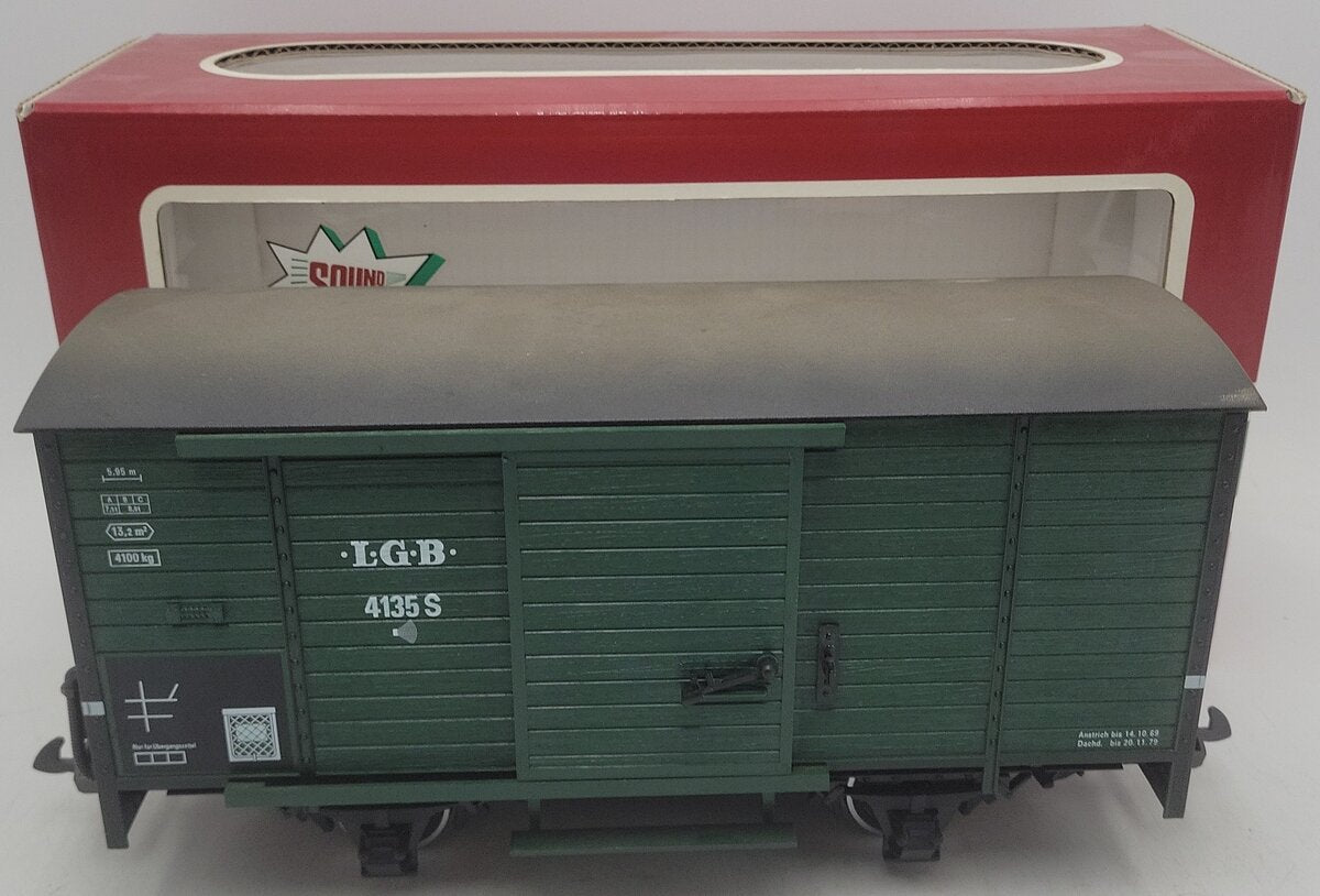 LGB 4531 G Scale Boxcar #4135 W/ Sounds EX/Box