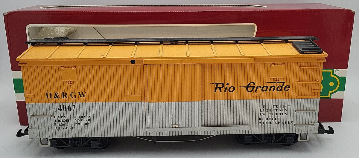 LGB 4067-D01 G Scale Denver & Rio Grande Western Boxcar #4067 VG/Box