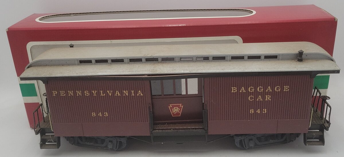 LGB 32843 G Gauge Pennsylvania Baggage Car - Plastic Wheels VG/Box