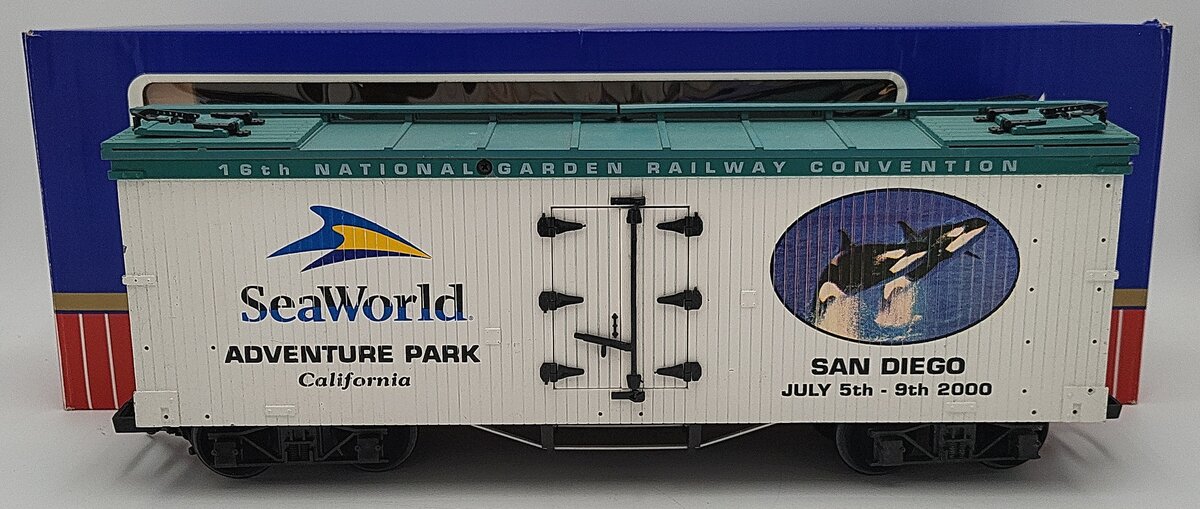 USA Trains G Scale 16th National Garden Railway Convention Sea World Reefer VG/Box