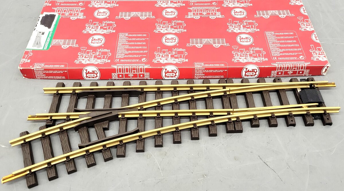 LGB 16150 G 22.5° R3 Left Hand Manual Curved Switch Turnout LN/Box