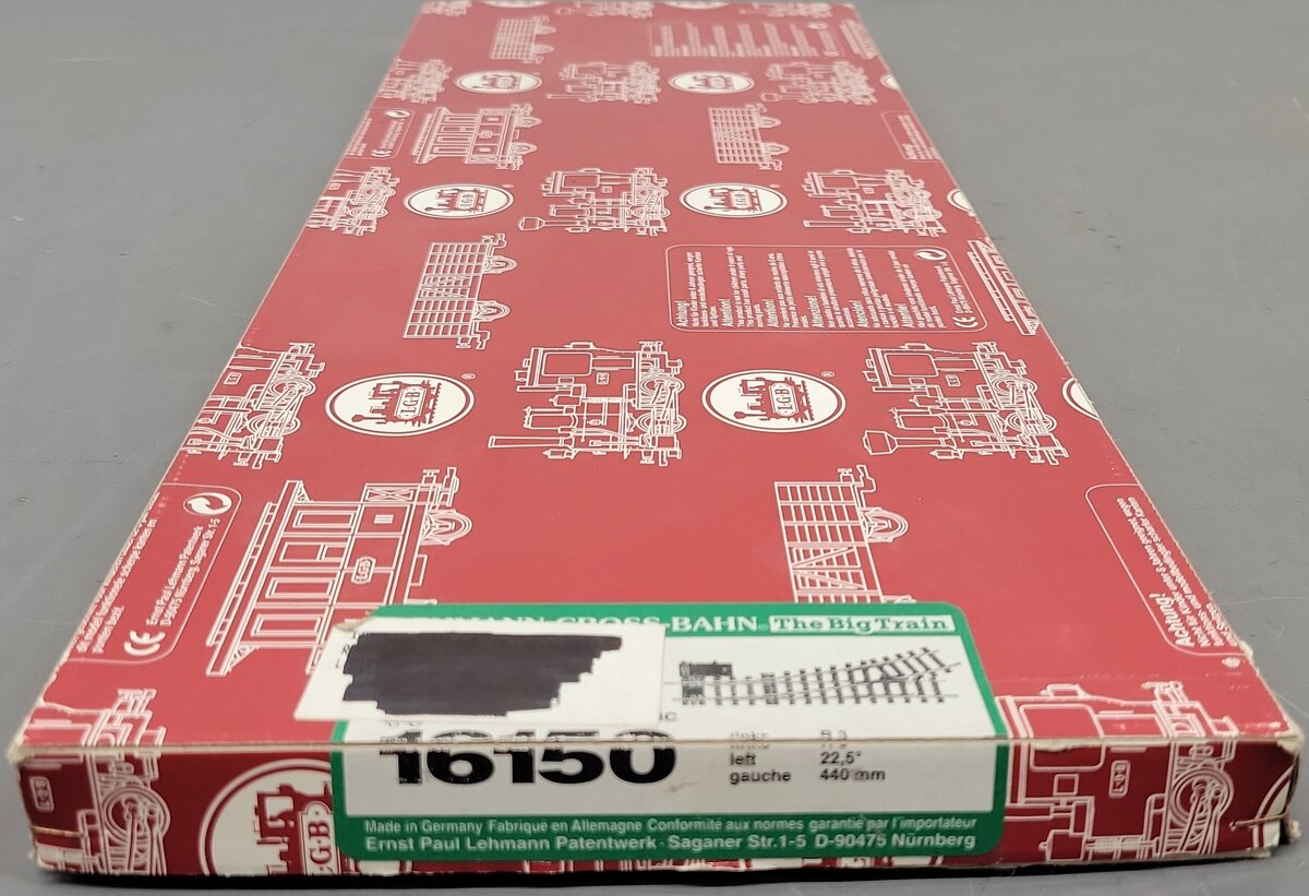 LGB 16150 G 22.5° R3 Left Hand Manual Curved Switch Turnout LN/Box