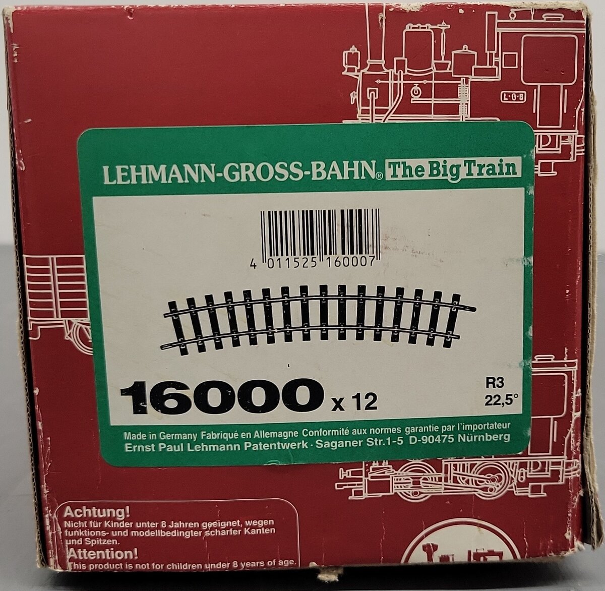 LGB 16000 R3 22.5 Degree Curved Track (11) VG/Box
