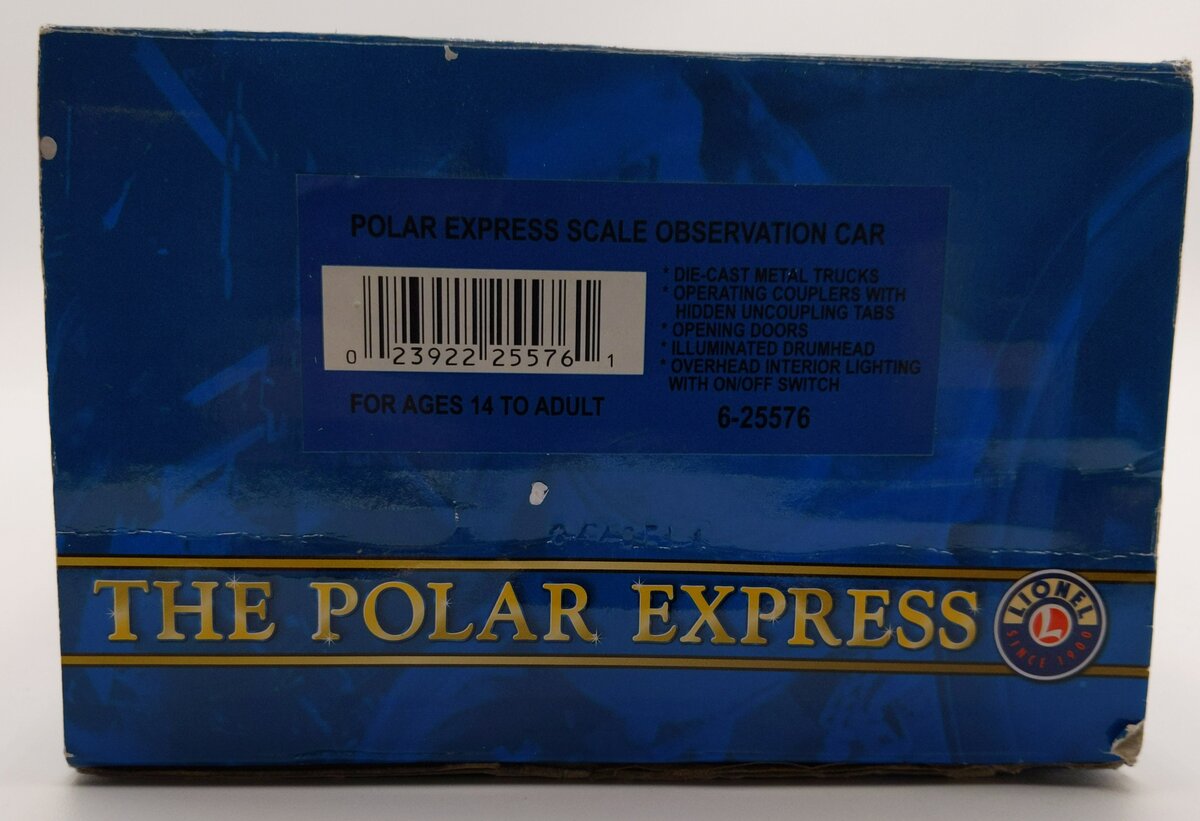 Lionel 6-25576 O Polar Express Scale Observation Car EX/Box