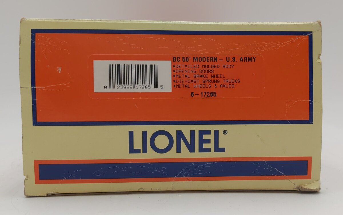 Lionel 6-17265 O Gauge U.S. Army 50' Modern Boxcar VG/Box