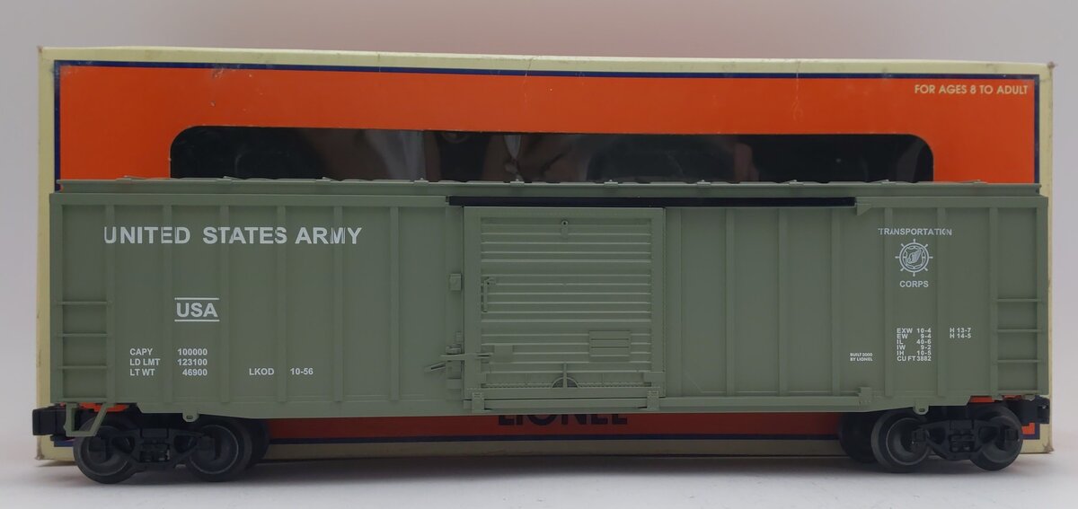 Lionel 6-17265 O Gauge U.S. Army 50' Modern Boxcar VG/Box