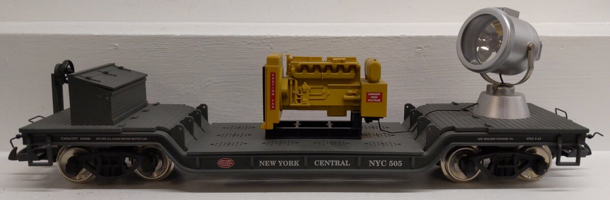 USA Trains R17327 G New York Central Depressed-Center Flat Car with Searchlight EX/Box