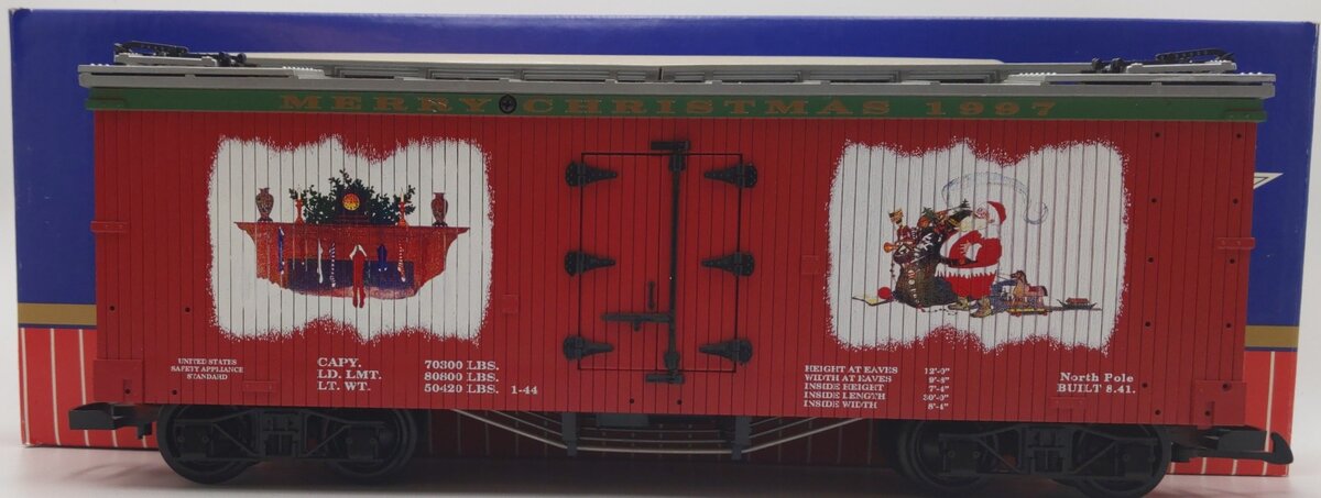 USA Trains 13015 G 1997 Christmas Reefer Car EX/Box