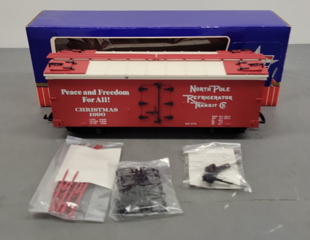 USA Trains 1620 G 1990 Christmas Reefer Car EX/Box
