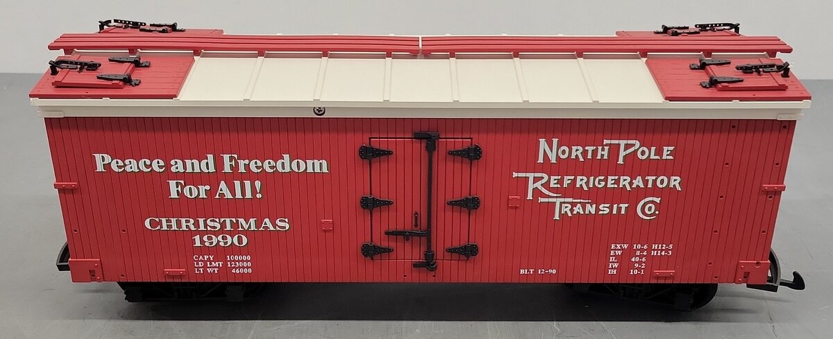USA Trains 1620 G 1990 Christmas Reefer Car EX/Box