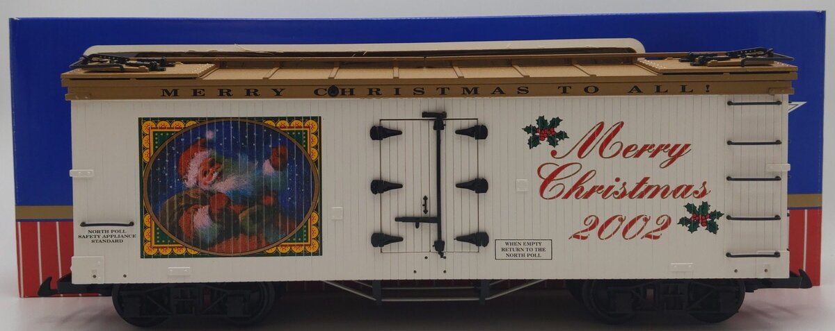 USA Trains R13020 G Scale Christmas 2002 Refrigerator Car EX/Box