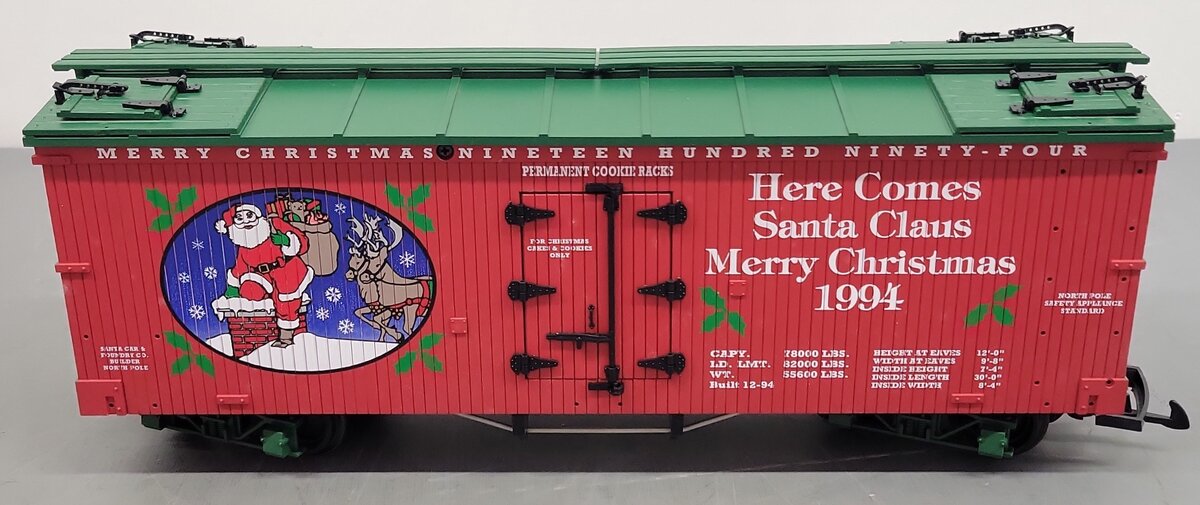 USA Trains R13012 Here Comes Santa Claus 1994 Christmas Refrigerator Car EX/Box