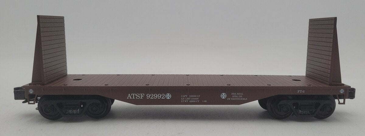 Industrial Rail 7503 O Gauge ATSF Flatcar #92992 w/Bulkheads & Stakes EX/Box