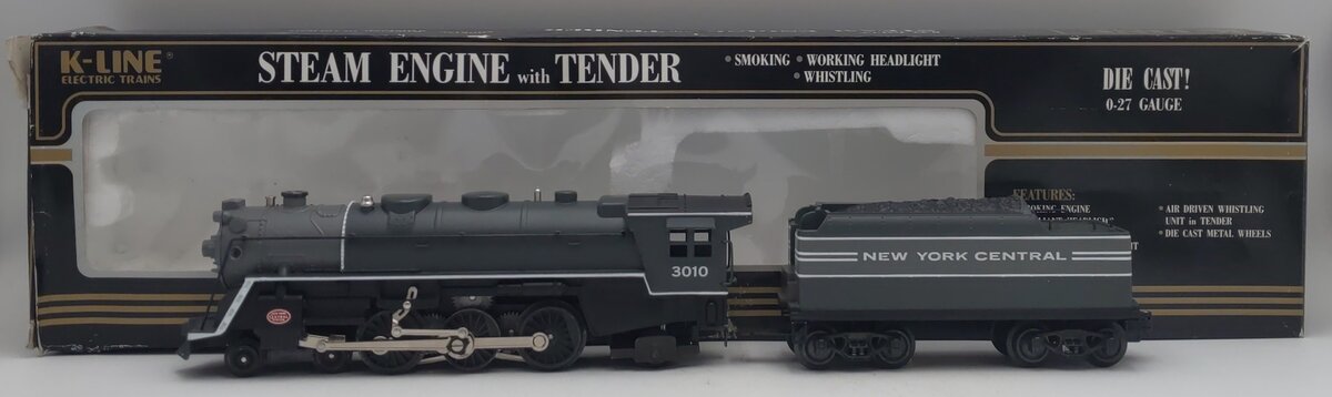 K-Line K3010 NYC 4-6-2 Steam Loco w/Whistle Tender #3010 LN/Box