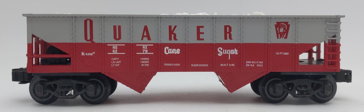 K-Line K6279 O Gauge Quaker Cane Sugar Classic Ribbed Hopper Car LN/Box