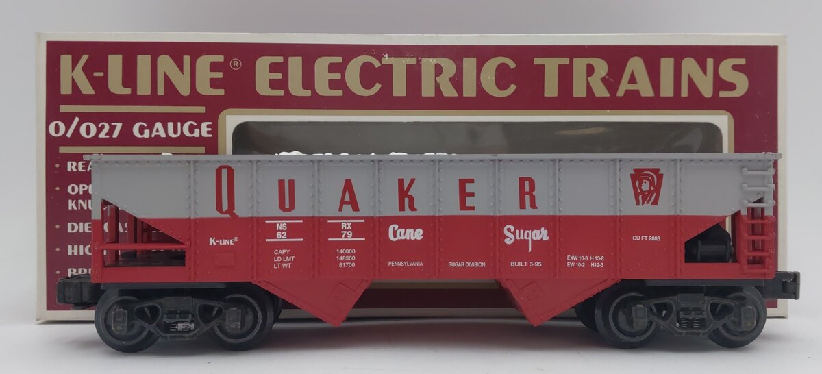 K-Line K6279 O Gauge Quaker Cane Sugar Classic Ribbed Hopper Car LN/Box