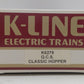 K-Line K6279 O Gauge Quaker Cane Sugar Classic Ribbed Hopper Car LN/Box