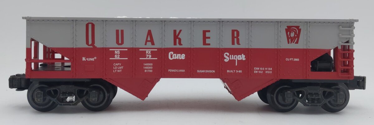 K-Line K6279 O Gauge Quaker Cane Sugar Classic Ribbed Hopper Car LN/Box
