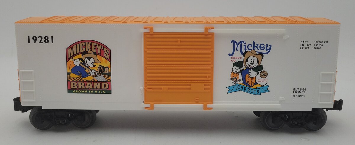 Lionel 6-19281 O Gauge Mickeys Carrots Hi-Cube Boxcar #19281 EX/Box