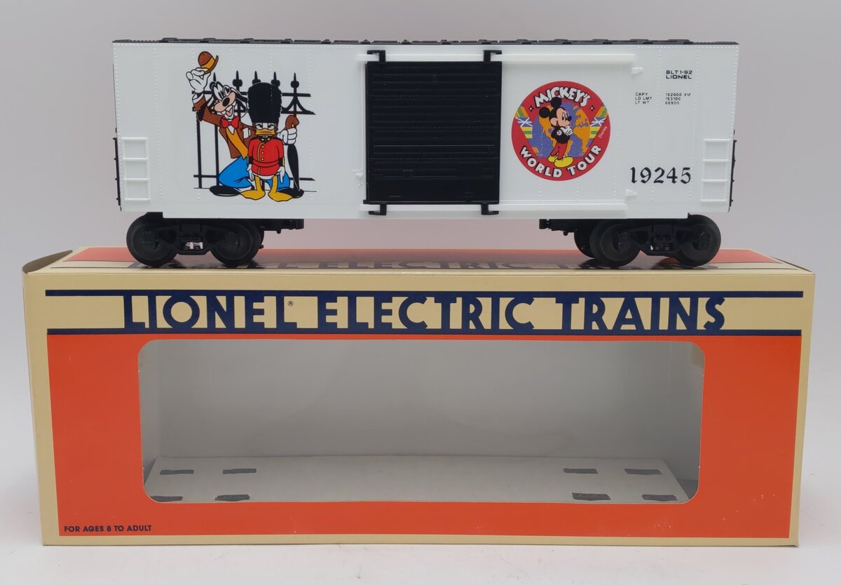 Lionel 6-19245 O Gauge Disney Mickey‘s World Tour Hi Cube Boxcar #19245 EX/Box